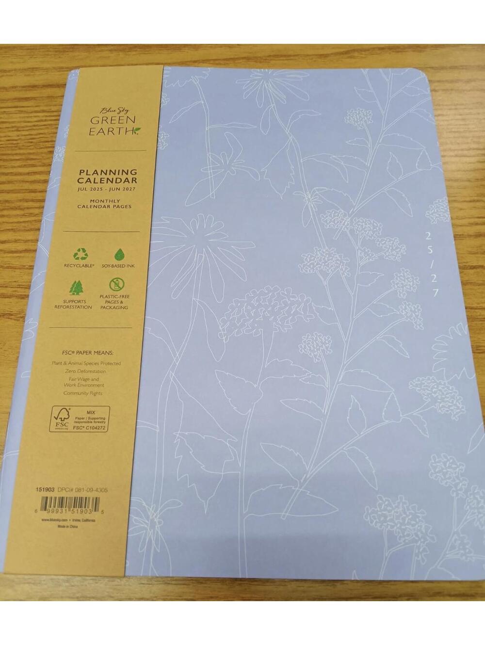 3 pack Blue Sky Green Earth Planning Calendar jul 2025 to june 2027
